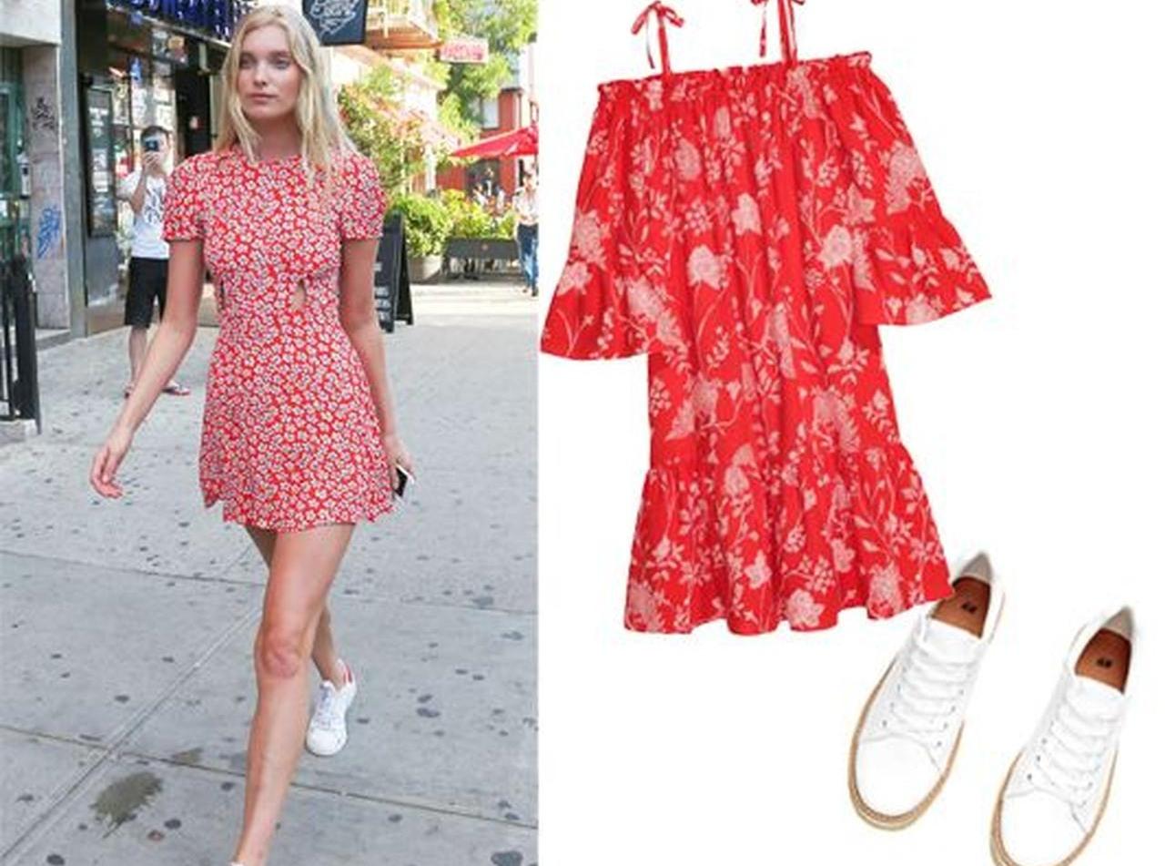 おしゃれな人がみんなやってる「柄ワンピ×白スニーカー」のミスマッチコーデ