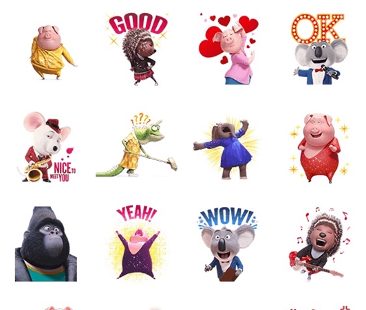 動員数100万人越え『SING/シング』のキャラが新発売LINEスタンプでダンス