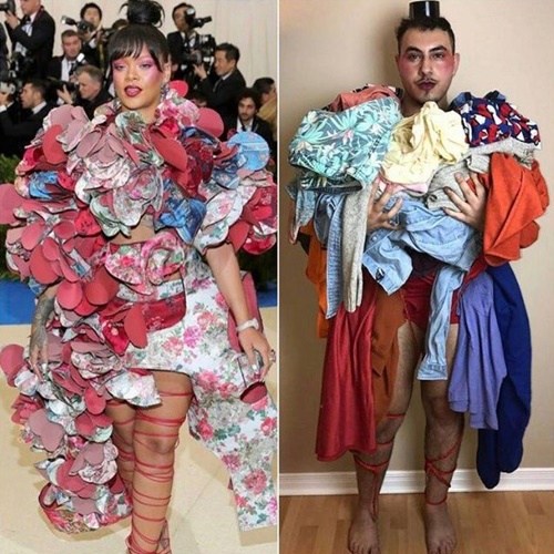 リアーナのメット・ガラで着用のド派手なドレス、それをマネしたおじさんがやばい