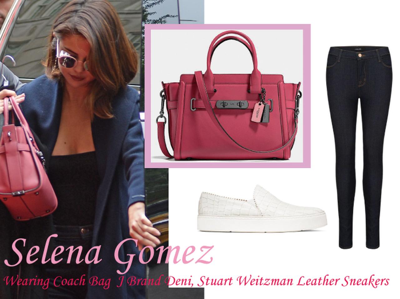 【セレブの私服】セレーナ・ゴメス、デニムにピンクを差し色した大人カジュアル