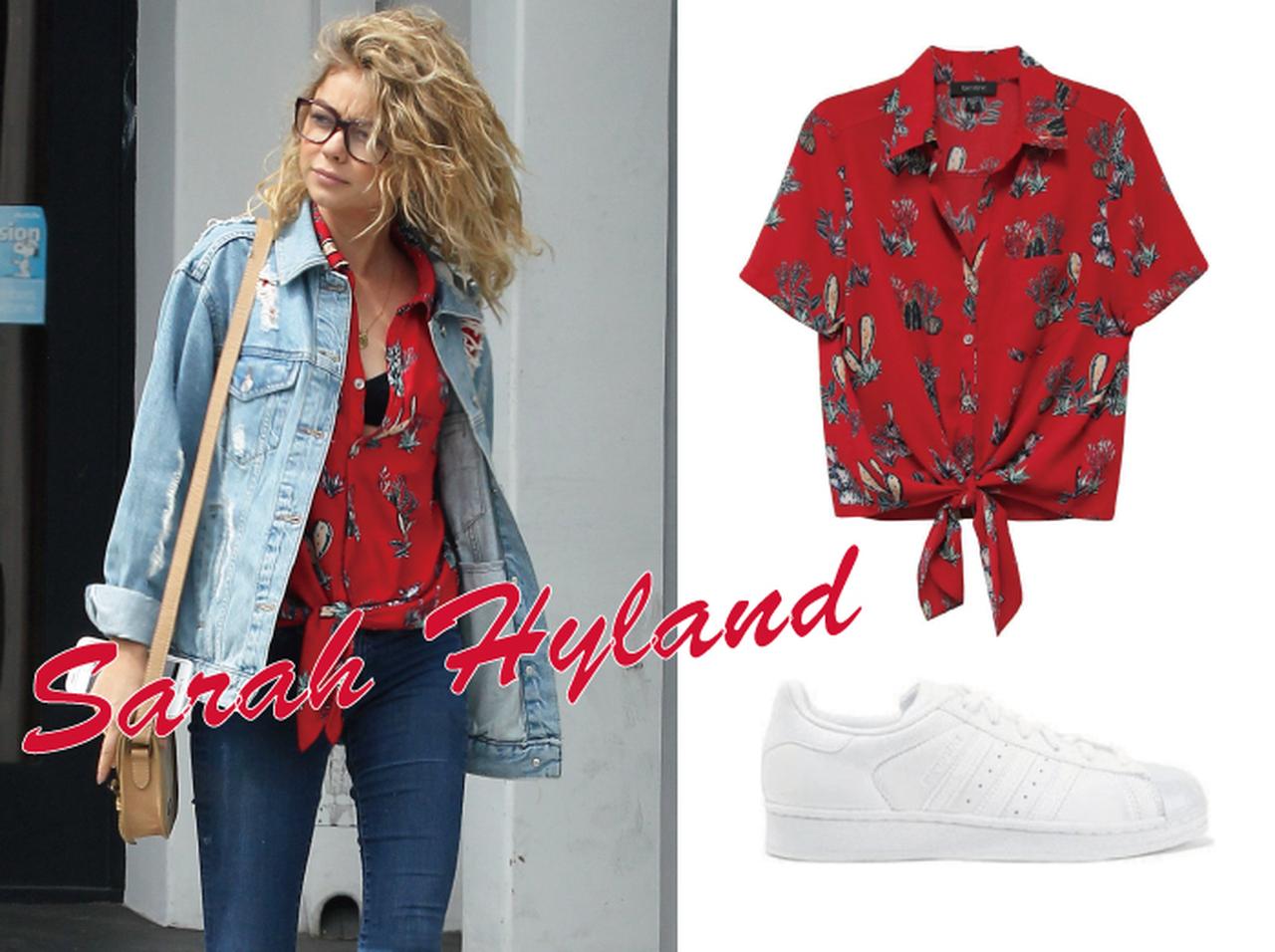 【セレブの私服】サラ・ハイランドの休日はアディダスのスニーカーでラフに