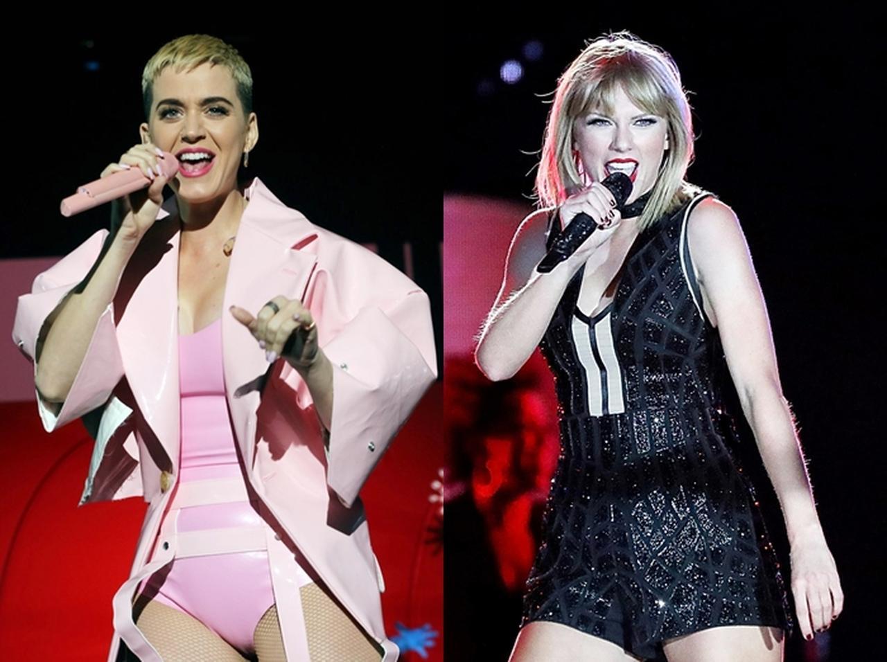 ケイティ・ペリー、生放送中に歌詞を即興チェンジして宿敵テイラー・スウィフトに呼びかける