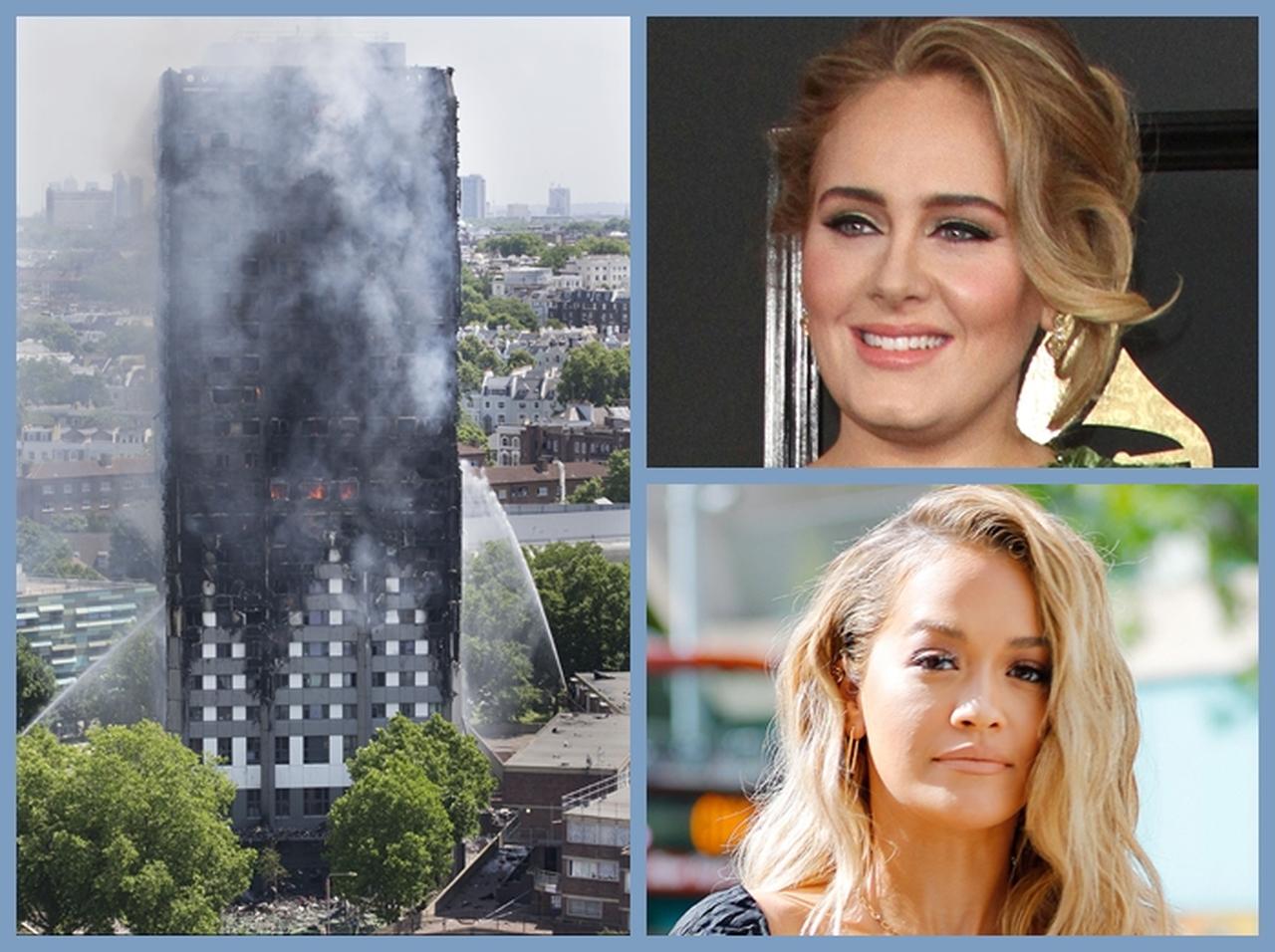 グラミー賞歌手アデルも現場へ ロンドン高層住宅火災の被害者たちにセレブが支援の手