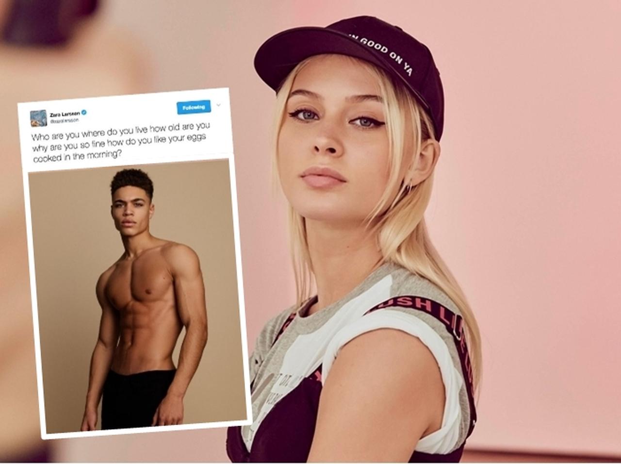 ¥ザラ・ラーソン、ツイッターで逆ナンしたイケメンモデルと交際に発展