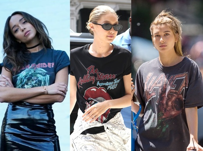 セレブ流、バンドＴシャツのオシャレな夏コーディネート集