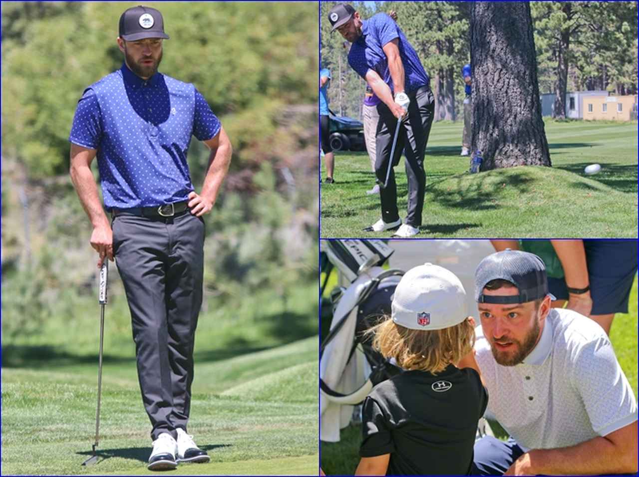 ジャスティン・ティンバーレイク、様々な場面を見せたゴルフ大会での様子に注目
