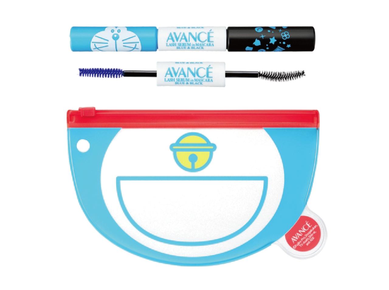 “ドラえもん”とマスカラ“アヴァンセ”が限定コラボ、限定ポーチもセット