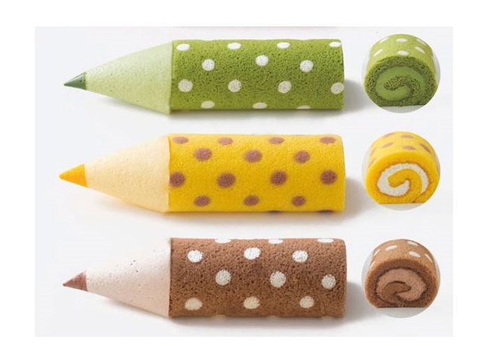 食べられる色えんぴつ、5色の色えんぴつロールケーキが大阪新阪急ホテルで発売