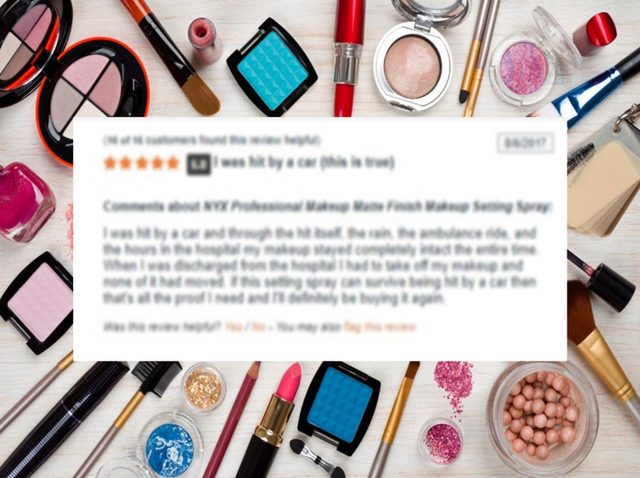 あるコスメの高評価レビューが壮絶すぎる「車にはねられても落ちなかった」