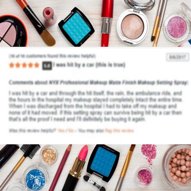 あるコスメの高評価レビューが壮絶すぎる「車にはねられても落ちなかった」