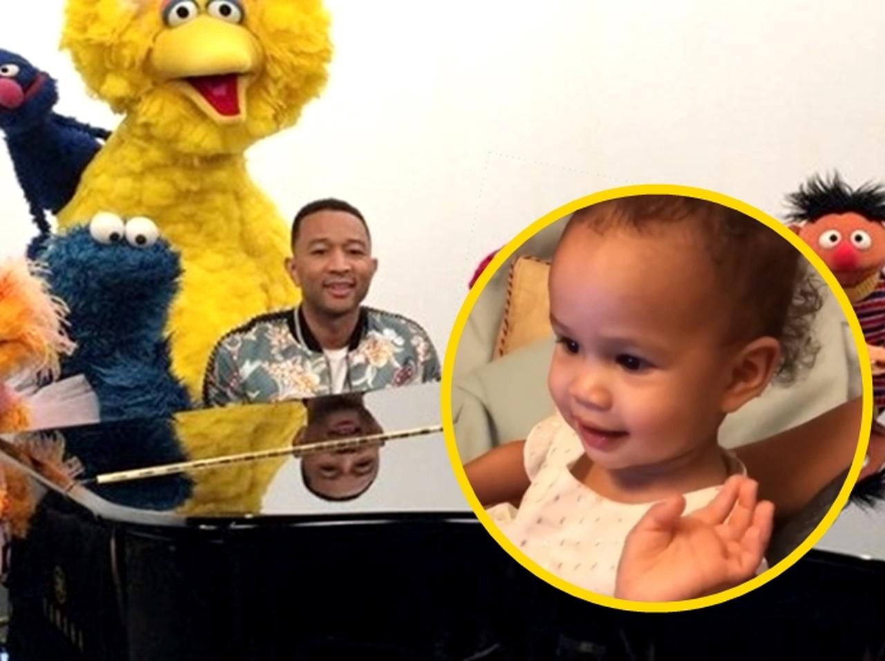 パパがセサミストリートに出てる！ジョン・レジェンド愛娘の反応が可愛すぎる