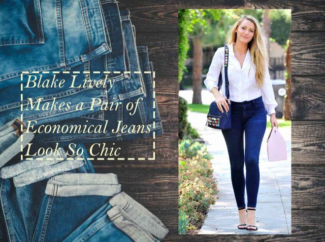 ブレイク・ライヴリーに学ぶ、4,000円のプチプラ・デニムを「高見え」させる方法