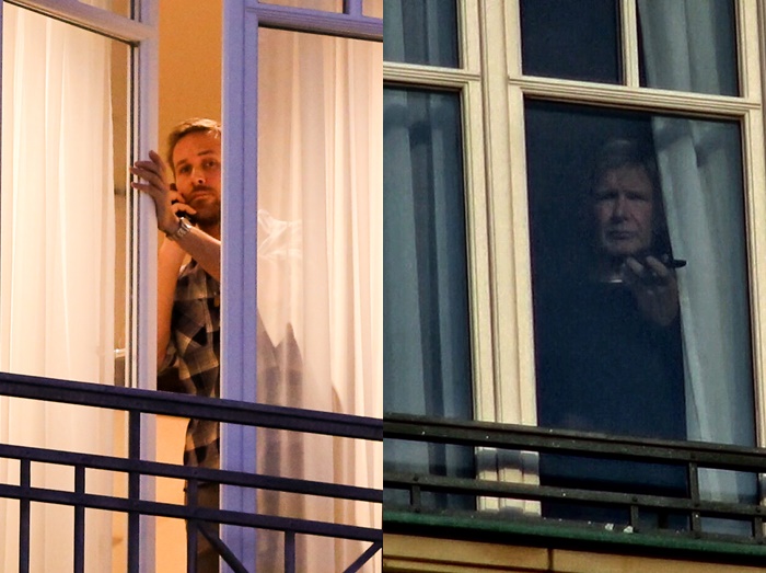 紳士とイケメンが「窓からチラ見」、ハリソン・フォードとライアン・ゴズリングを激写