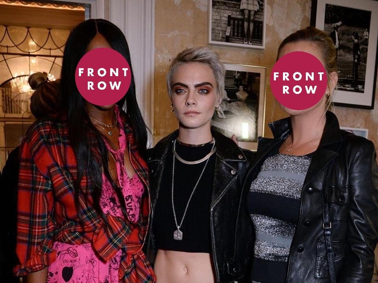 カーラ・デルヴィーニュ、2大レジェンドに挟まれるも堂々とポーズ