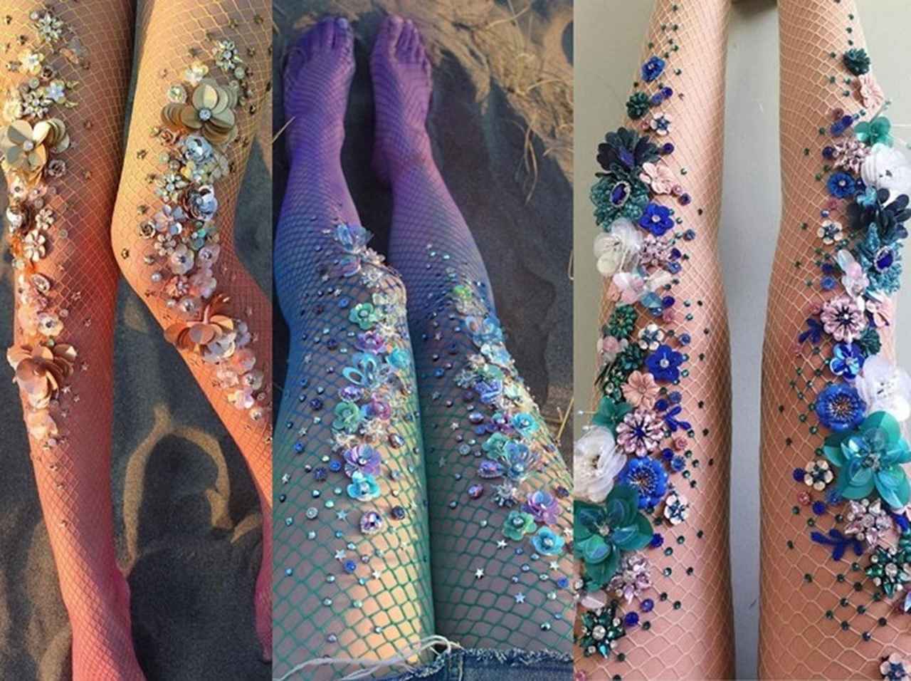 キラキラ光るウロコをビジューで実現した「マーメイドタイツ」がスゴい