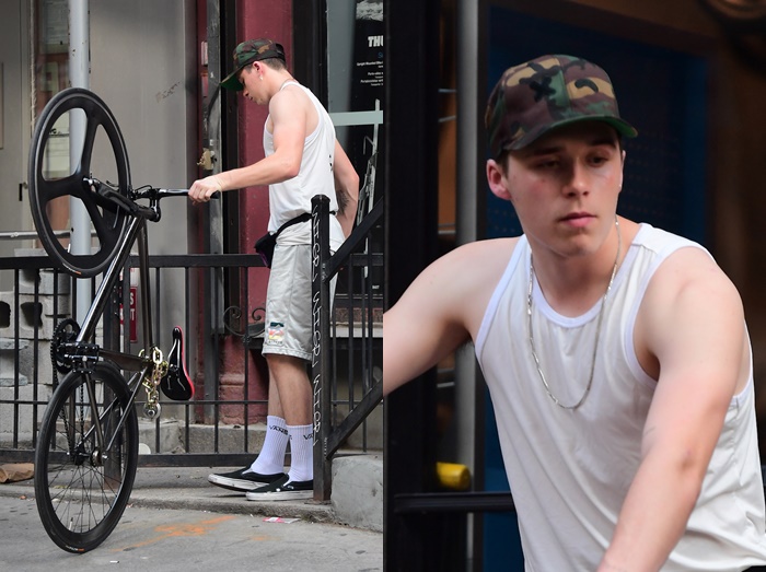 ベッカム家長男ブルックリン、自転車が故障して近所の住民に助け求める