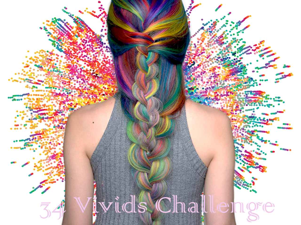 レインボーヘアじゃモノ足りない!計34色のヘアカラーを使った髪色が圧巻の美しさ