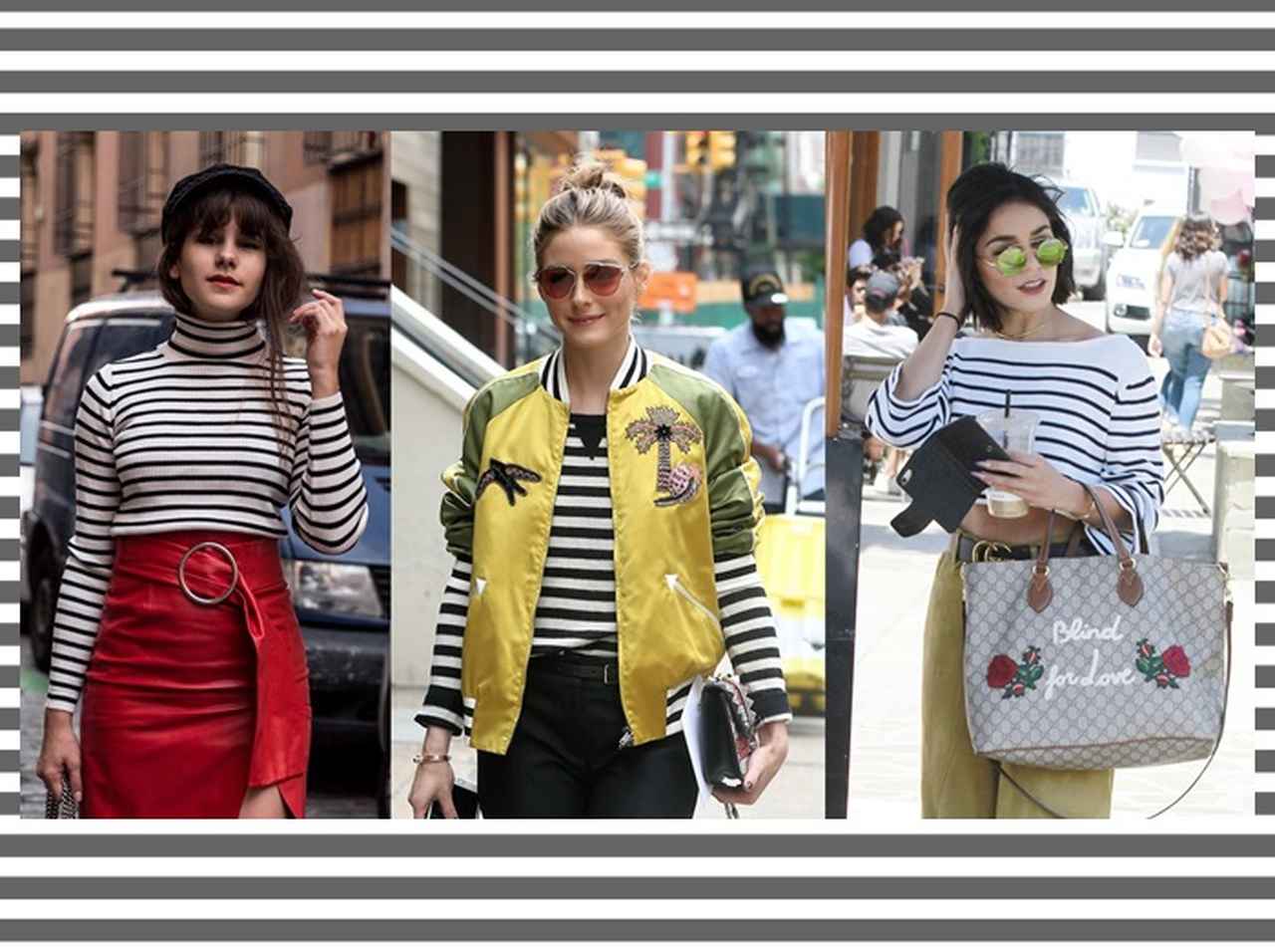 定番こそオシャレに！海外セレブに学ぶ、ボーダートップスの秋冬コーデ集