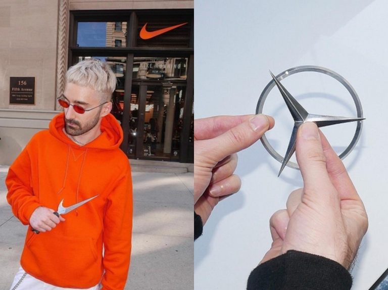 ナイキはナイフ、ベンツは手裏剣に!お馴染みの企業ロゴで武器を作るとこうなる