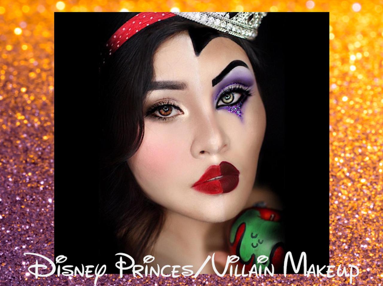 ディズニープリンセスと悪者の2役を1度に楽しめる「半顔メイク」がスゴイ!