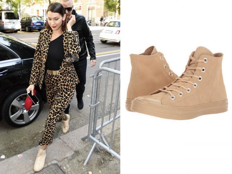 人気モデルが履く、コンバースのオールベージュのハイカットが新しい!