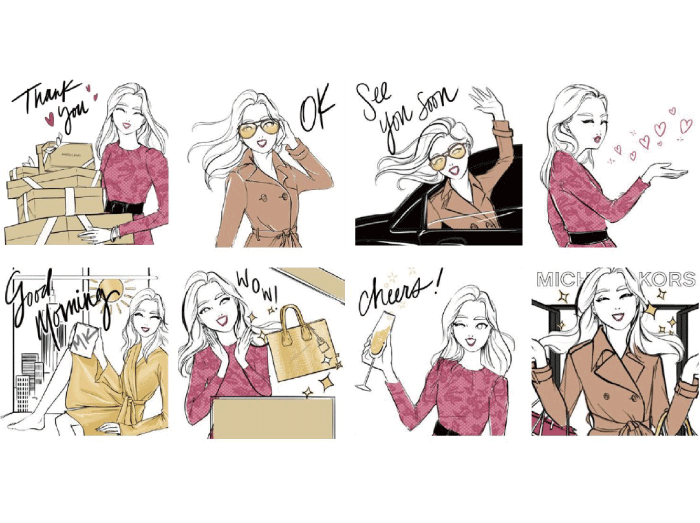 マイケル・コースから、ファッショナブルな無料のLINEスタンプが配信!