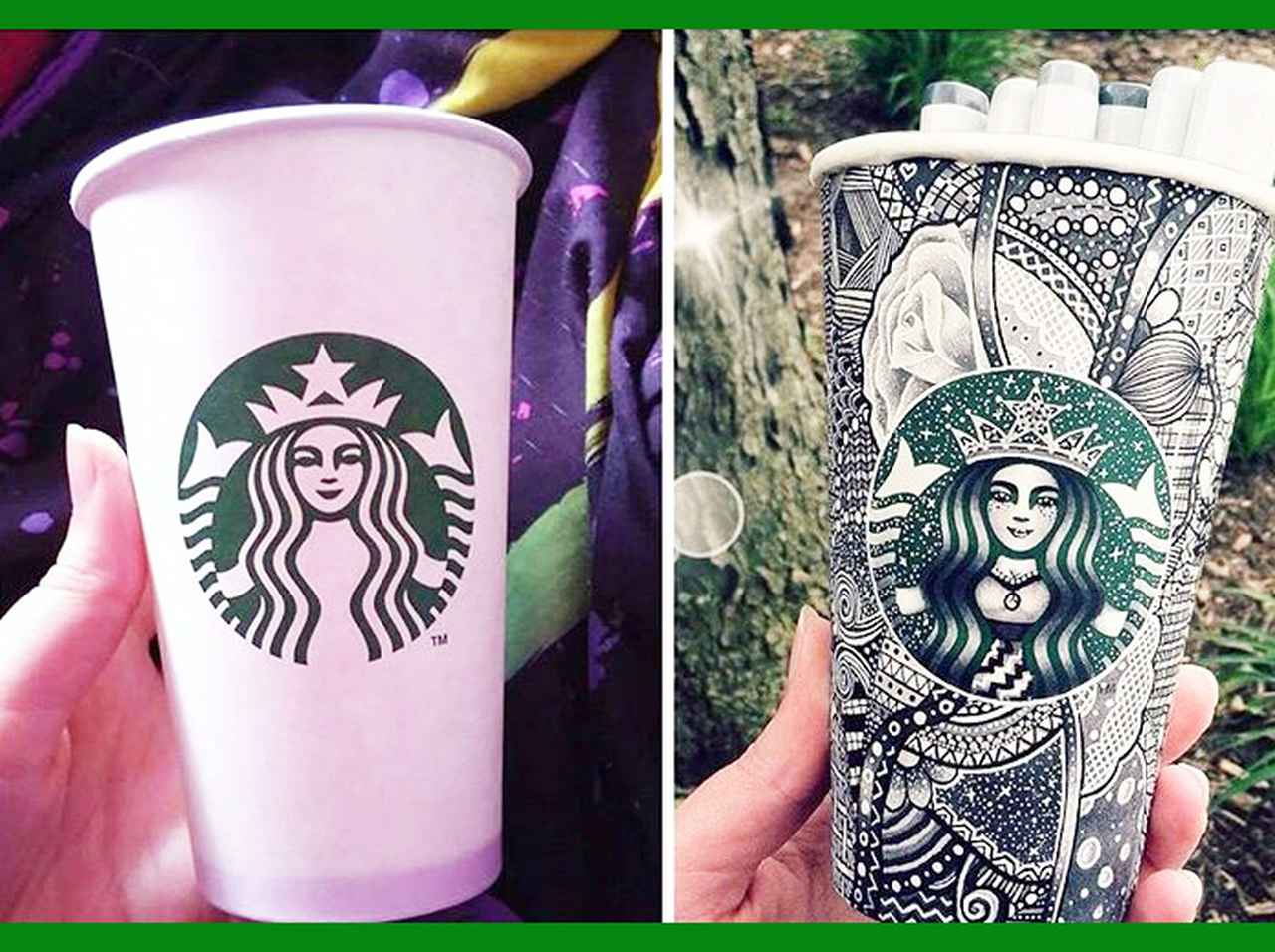 制作平均10時間!アーティストがスタバの紙コップに本気で落書きするとこうなる