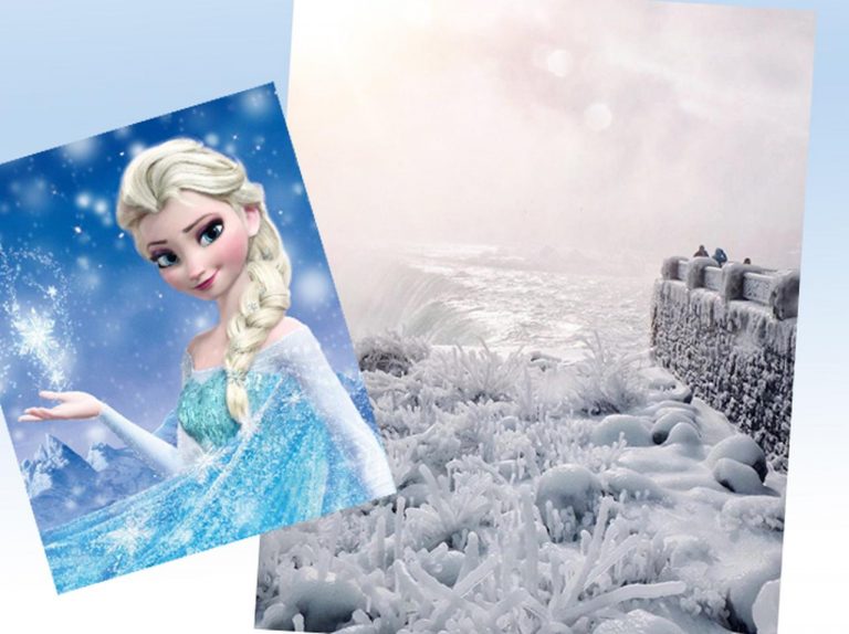 ナイアガラの滝が凍りつく様子がまるで『アナ雪』の世界