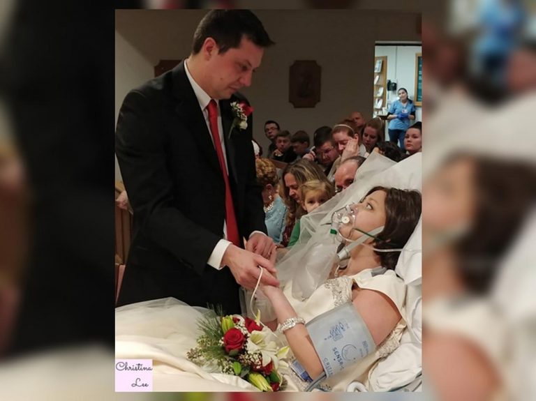 闘病中の女性、亡くなる18時間前に結婚式を挙げる