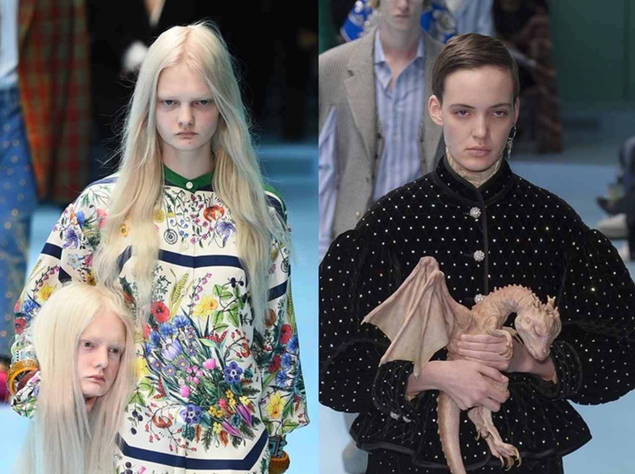 生首にドラゴン!?グッチ2018秋冬コレクションの世界観が強烈