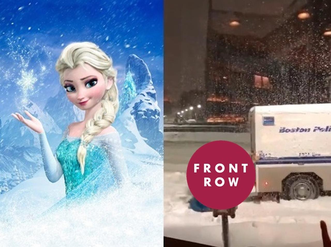 『アナ雪』エルサの姿をした男性が車を動かす姿がなかなかシュール