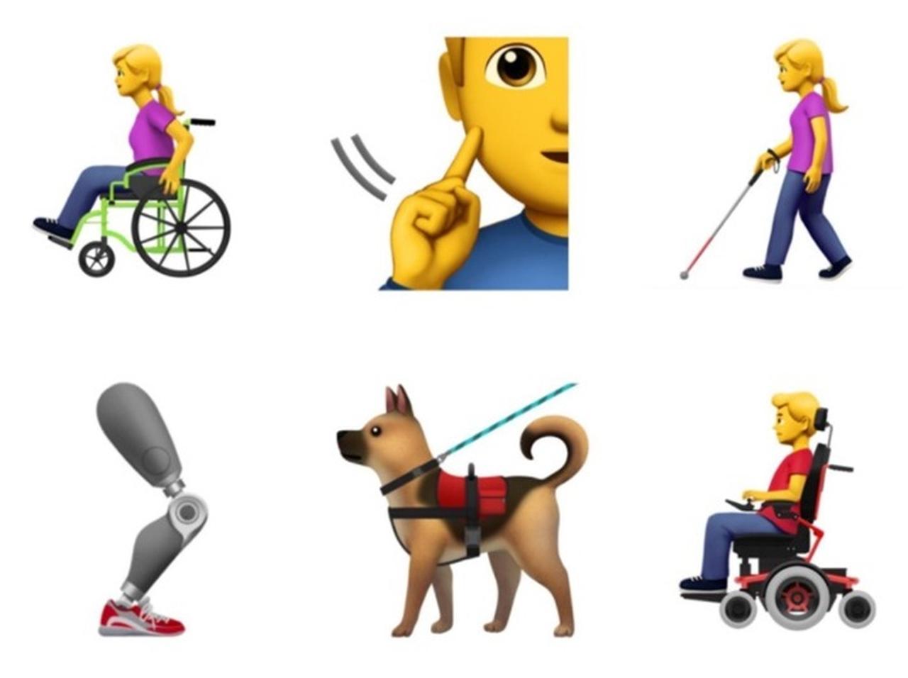 アップルが障がい者を現す13個の絵文字を提案、車椅子や盲導犬など