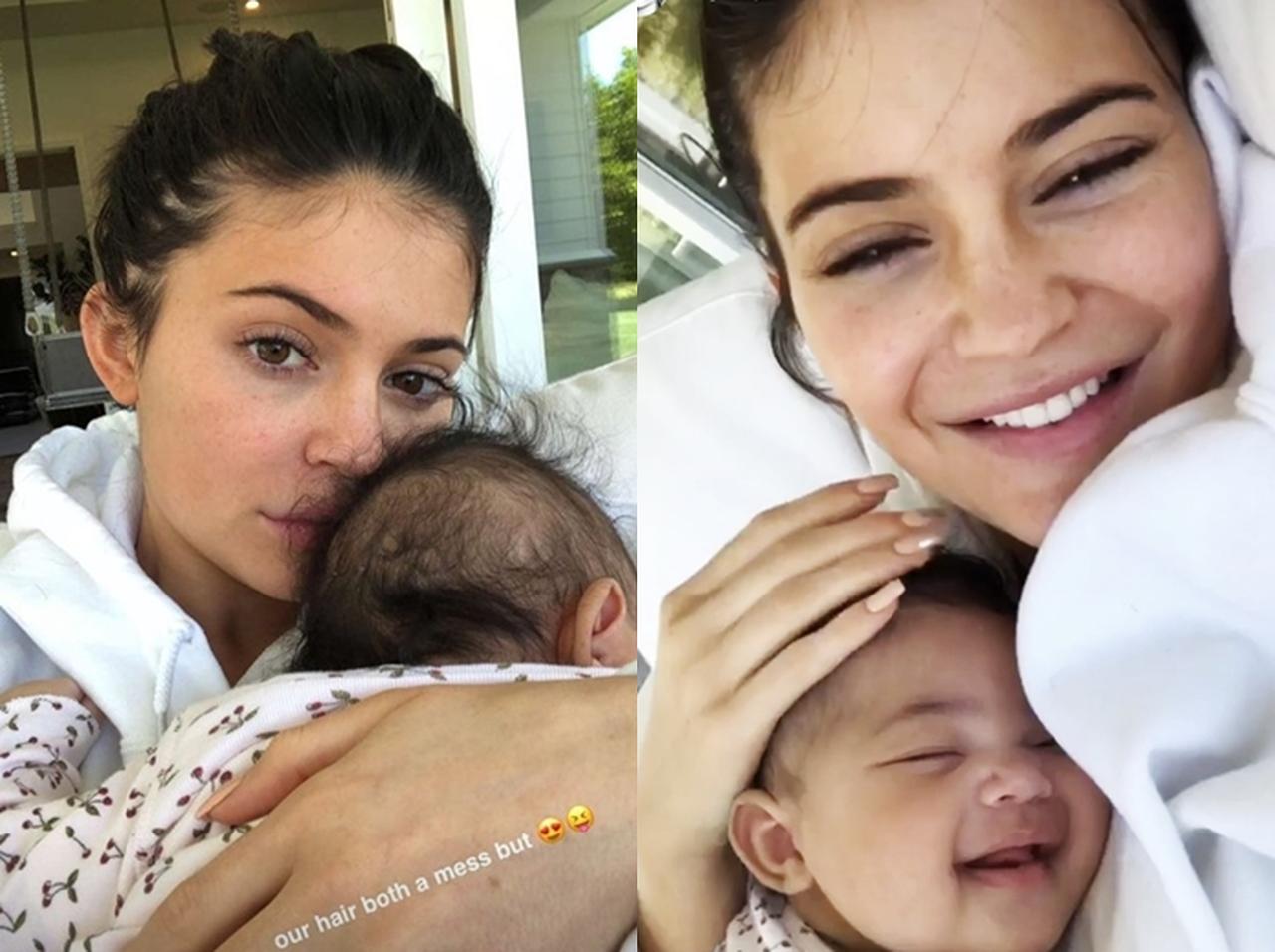 カイリー・ジェンナー、すっぴんで我が子抱く姿がすっかり「ママの顔」
