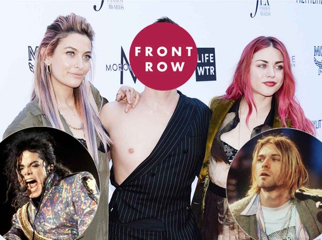 マイケル・ジャクソン＆カート・コバーンの娘たちと並ぶ斬新な装いの男性は誰？