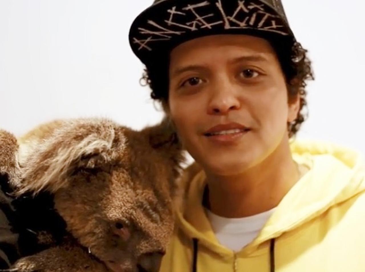 ブルーノ・マーズ、コアラとの面白動画で吹きそうになるのを必死に我慢