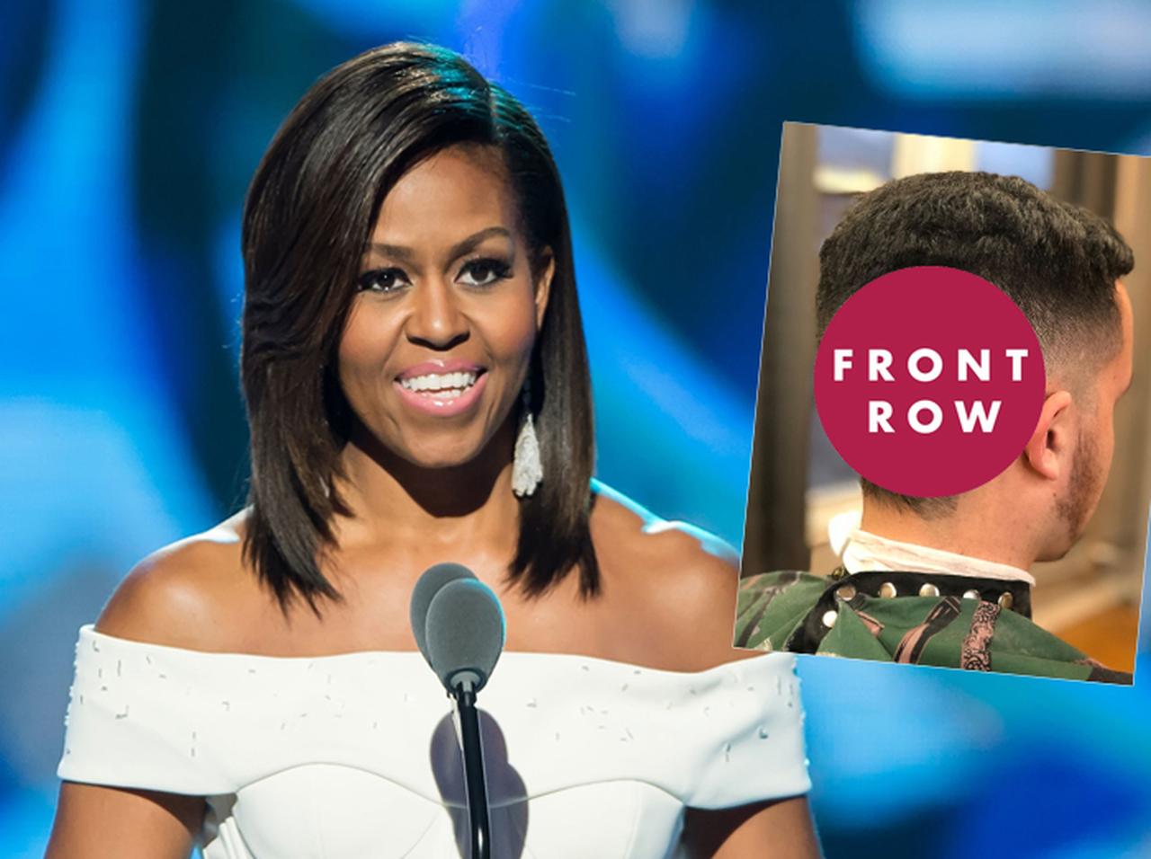 男性の頭に剃り込まれたミシェル・オバマ夫人の「肖像画」のクオリティに脱帽