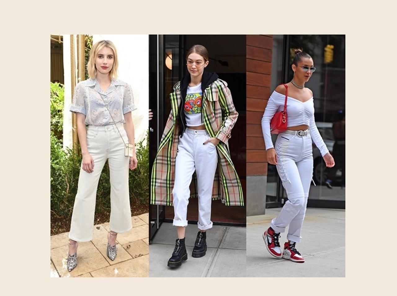 真似したくなる!海外セレブによる白デニムのコーデ集