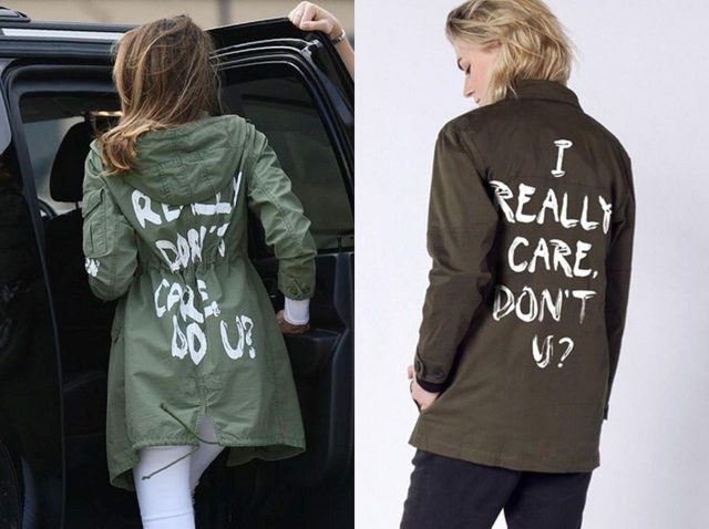 メラニア夫人の「どうでもいい」に対抗「マジで心配」ジャケットが完売