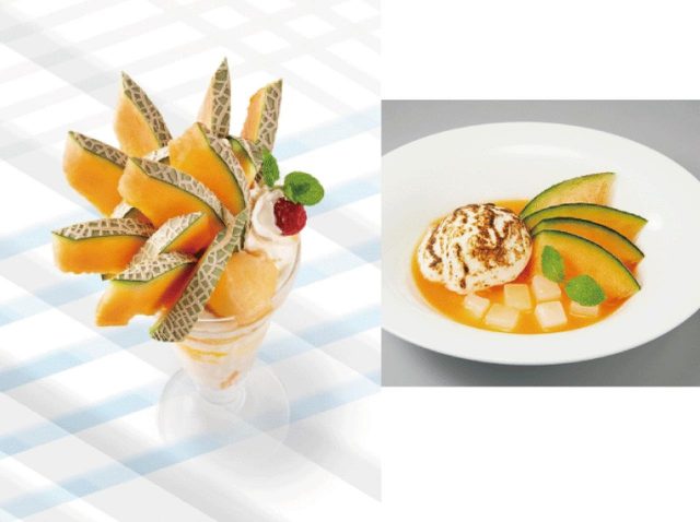 デニーズ、国産の赤肉メロン約１/３個分使用した限定デザート