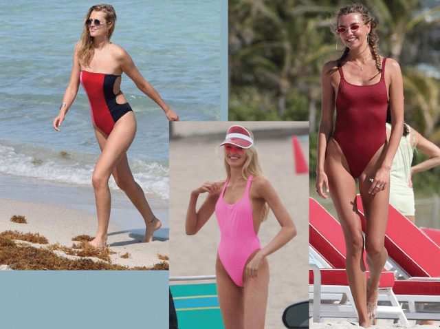 セレブの水着 体形もカバーしてオシャレなワンピースが人気♡