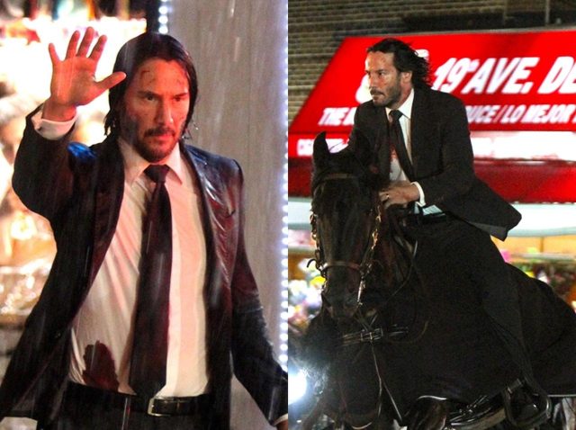 キアヌ・リーブス、スーツ姿で馬にまたがりニューヨークを疾走