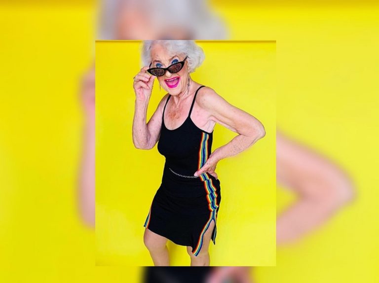 今年90歳のちょい悪おばあちゃん、リアーナのブランドの下着を着こなす