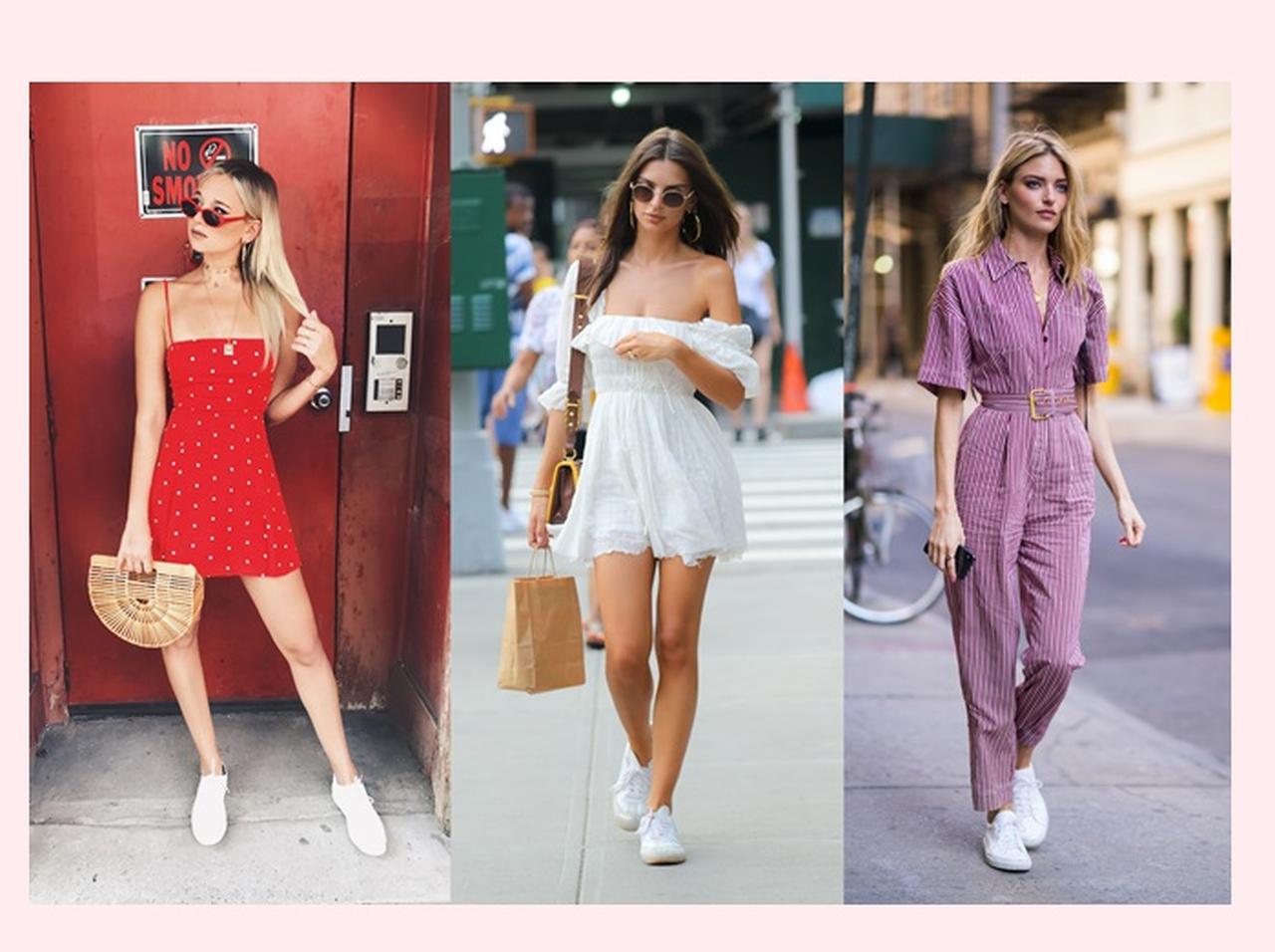 海外セレブがお手本、夏に映える白スニーカーのコーデ集
