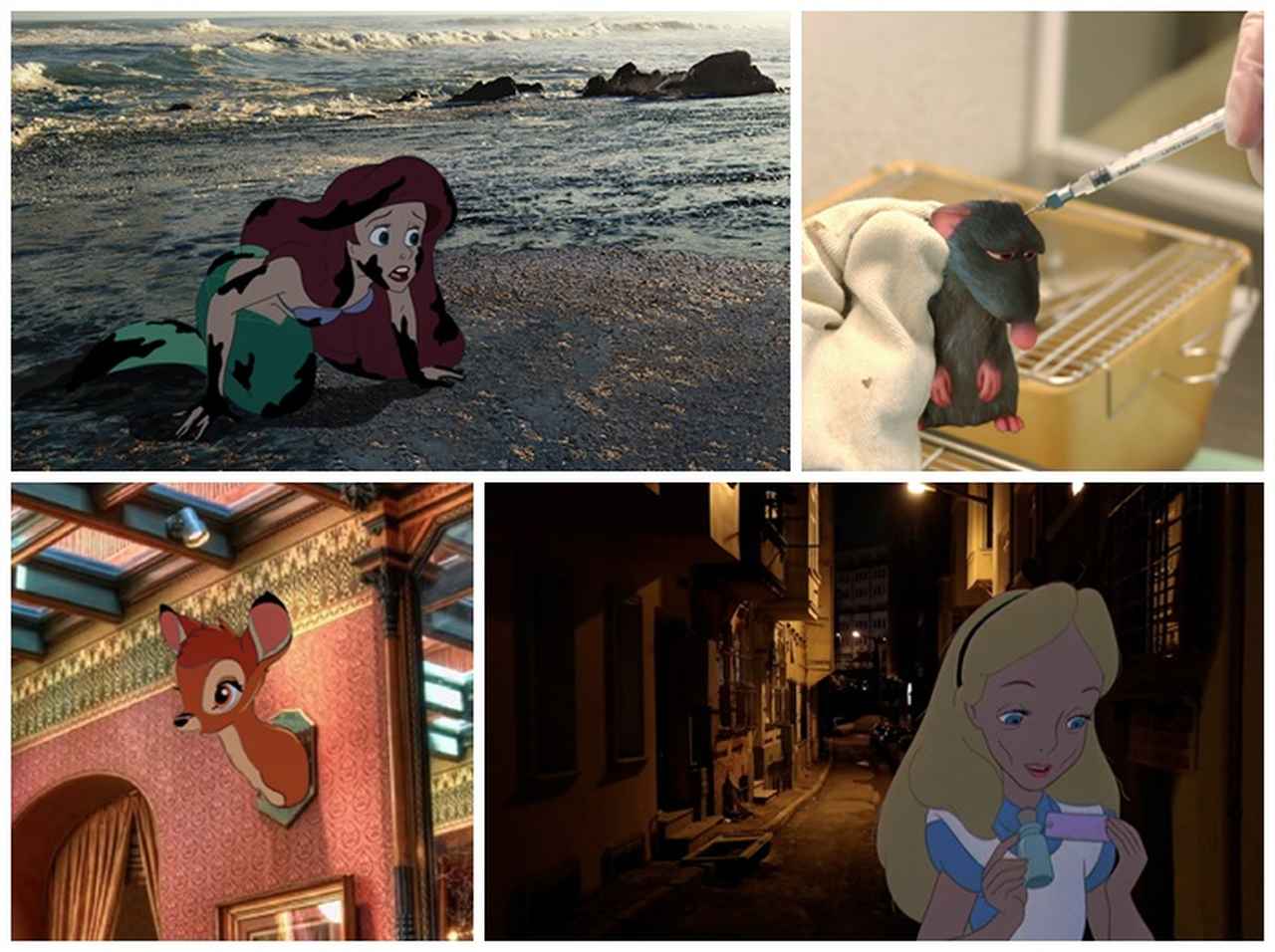 ディズニーのキャラクターが「現実世界」にいたら…、日常に重ねた姿に心が痛む