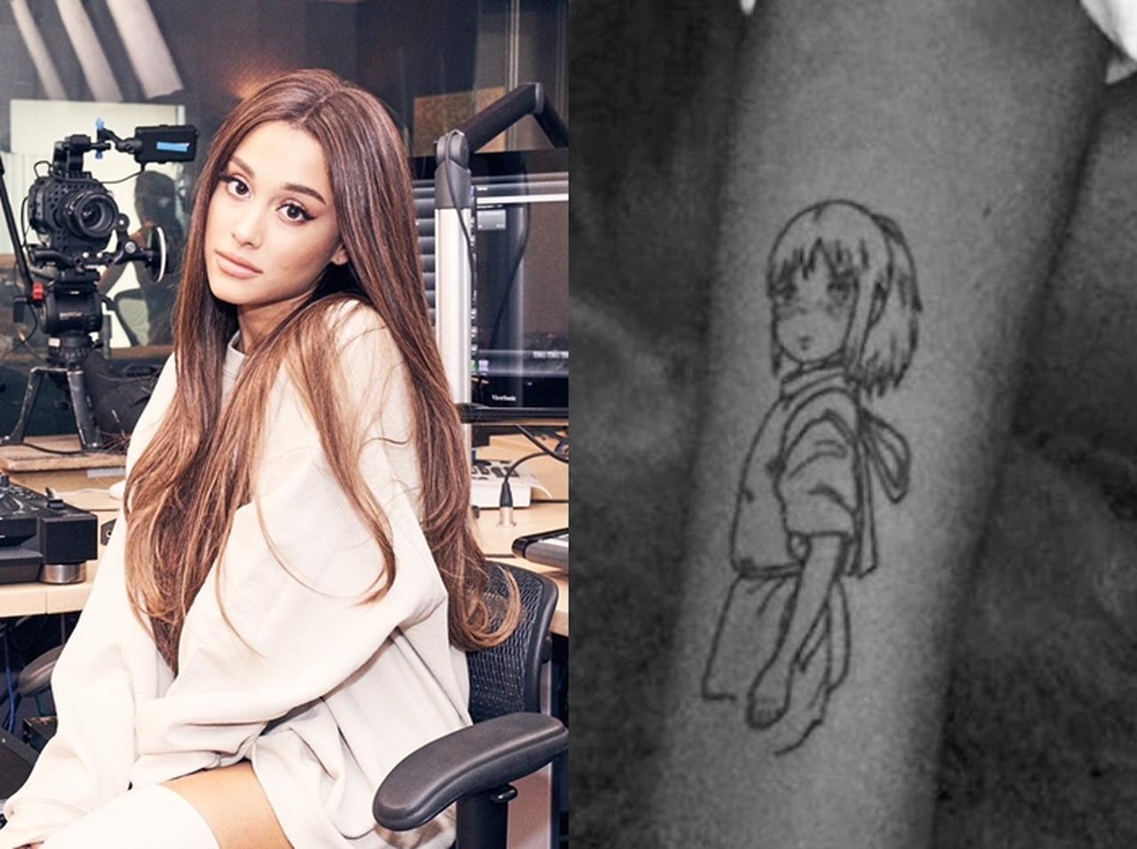 アリアナ・グランデの『千と千尋』タトゥーの全貌が明らかに!彫り師は日本人?