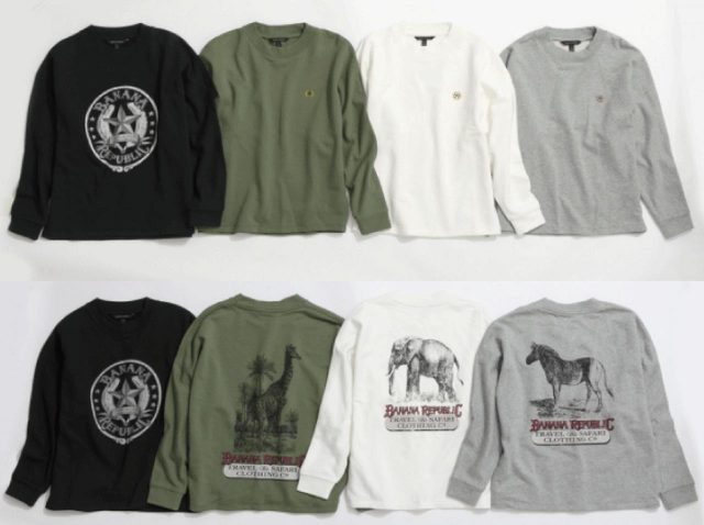 バナナ・リパブリック、日本限定ヘリテージ・サファリスウェットシャツ発売