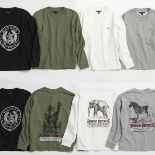 バナナ・リパブリック、日本限定ヘリテージ・サファリスウェットシャツ発売