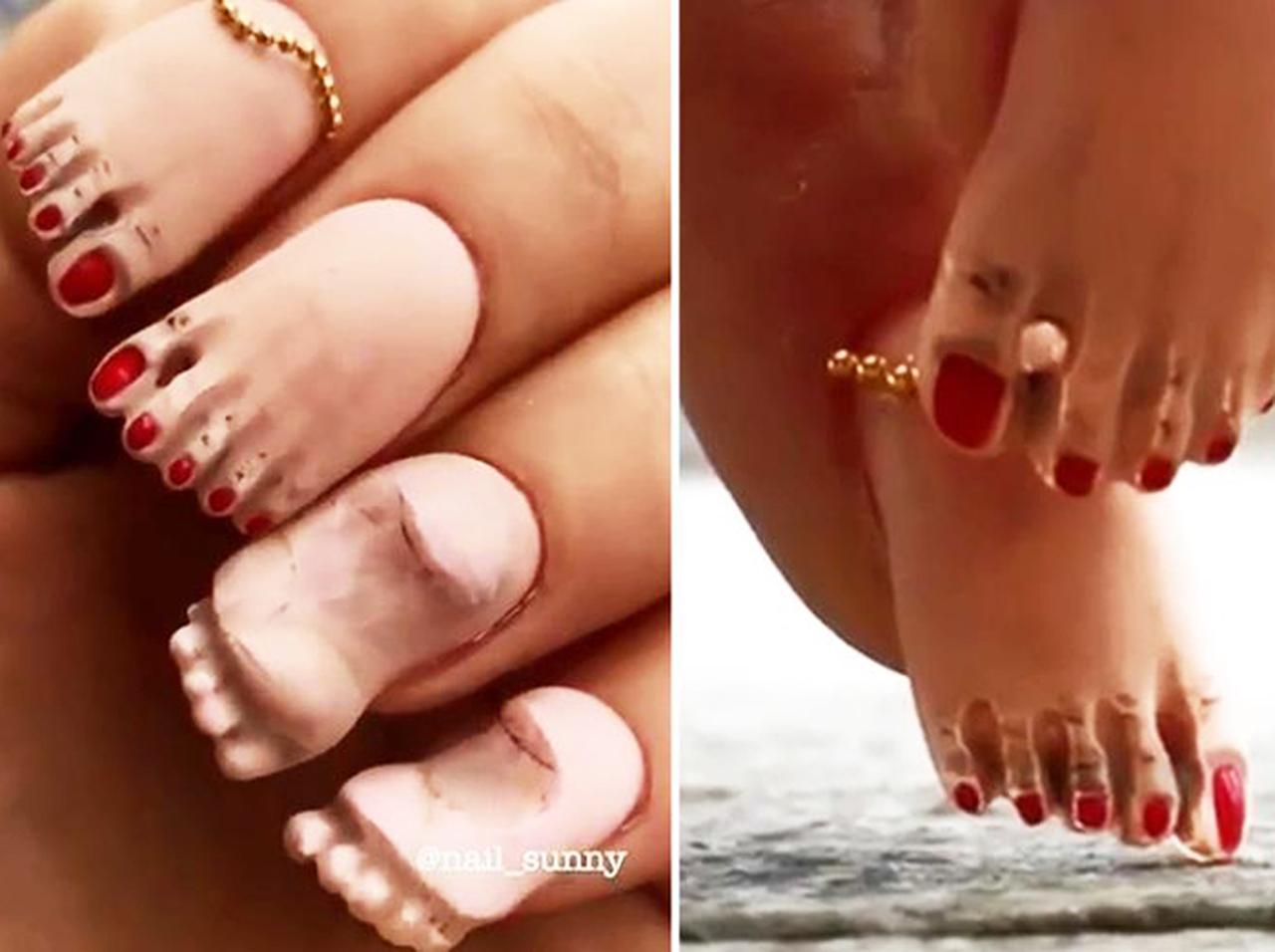 手元に“足”を再現した「フィートネイル」がもはやカオス