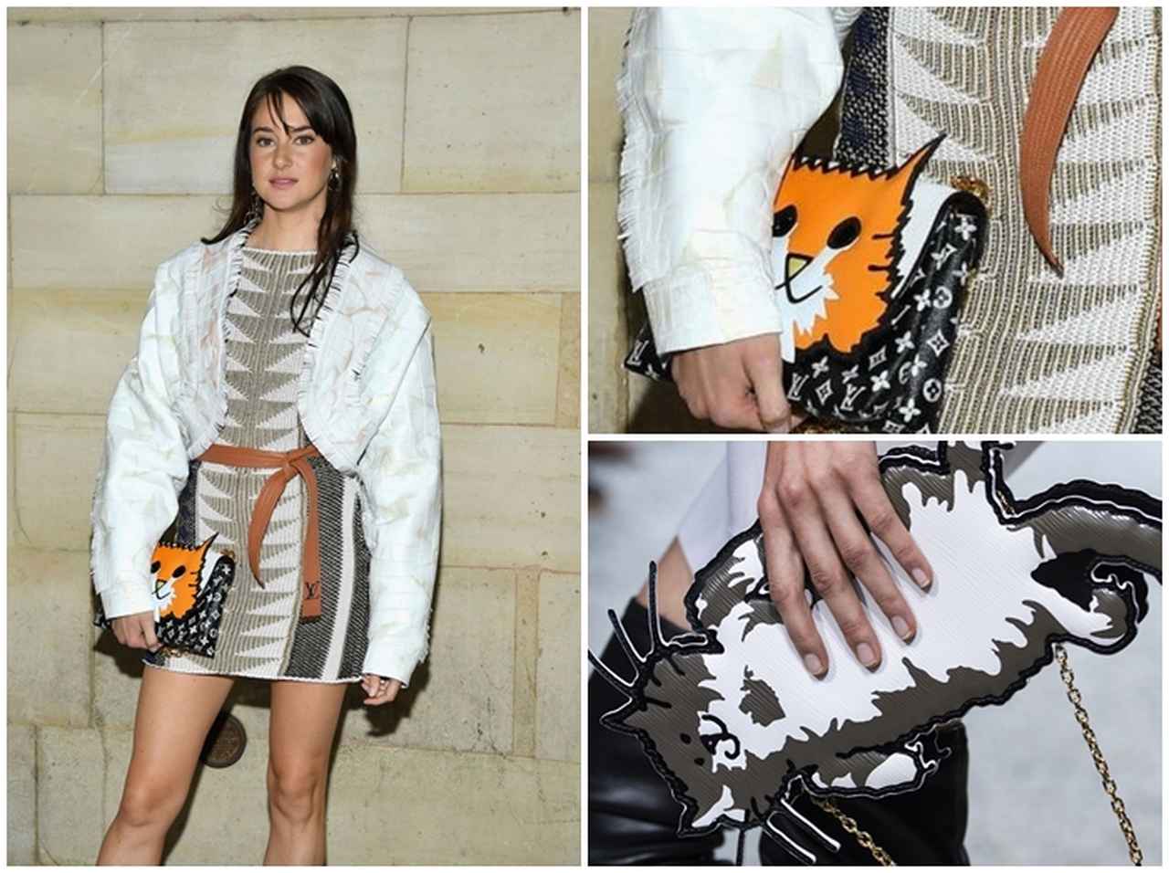 ルイ・ヴィトンの発売前から話題の猫バッグを女優シェイリーン・ウッドリーが愛用