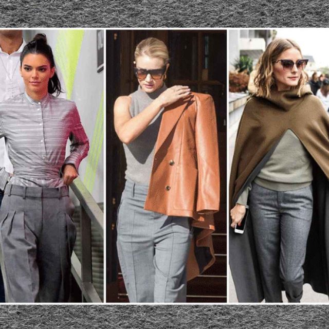 シンプルなグレーパンツでつくる秋の洗練大人ルック！